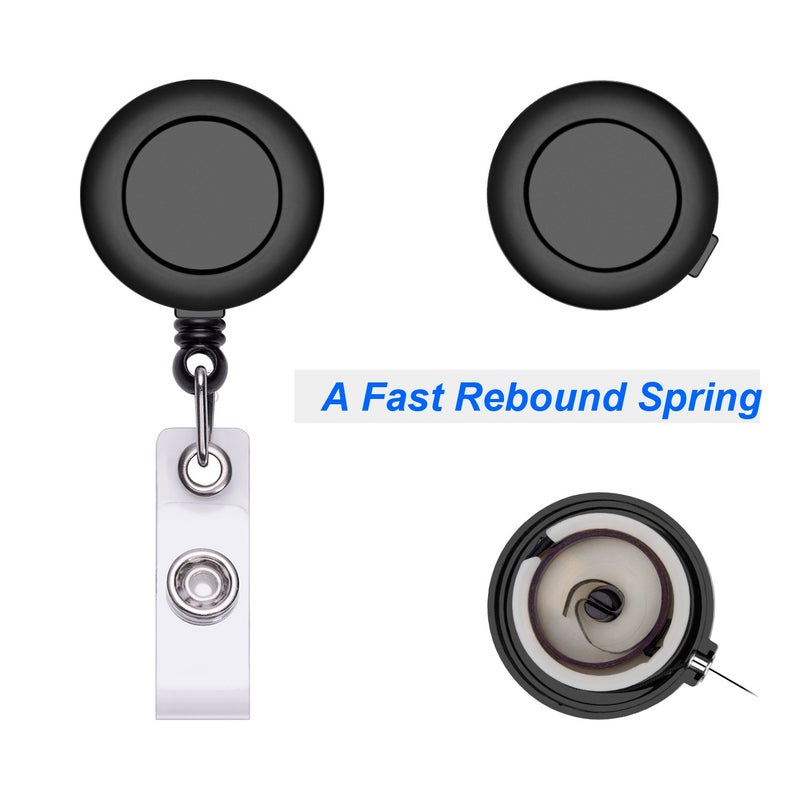 Petutu Retractable Id Name Badge Holder, Reel Clip Retractable 15 Pack, Black - Image 5